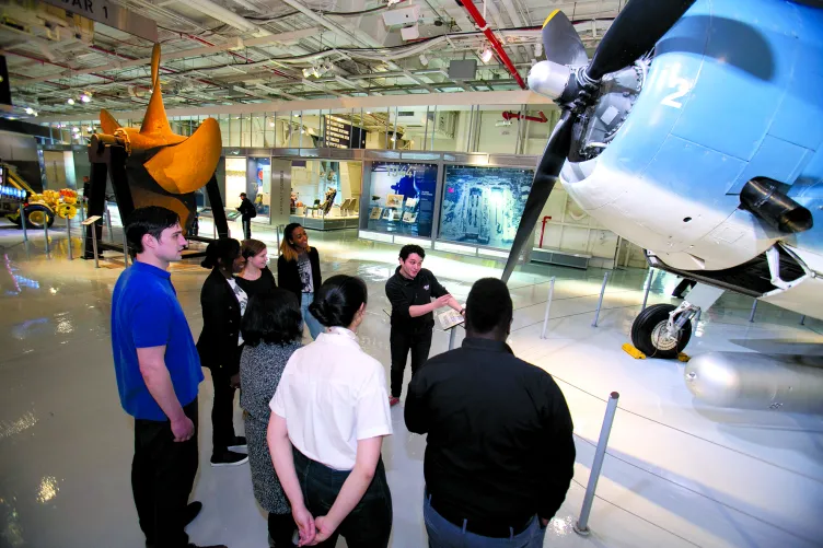 A group of visitors on a tour