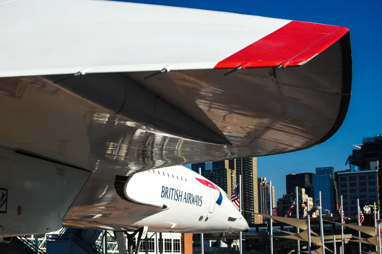 Under the wing of the British Airways Concorde