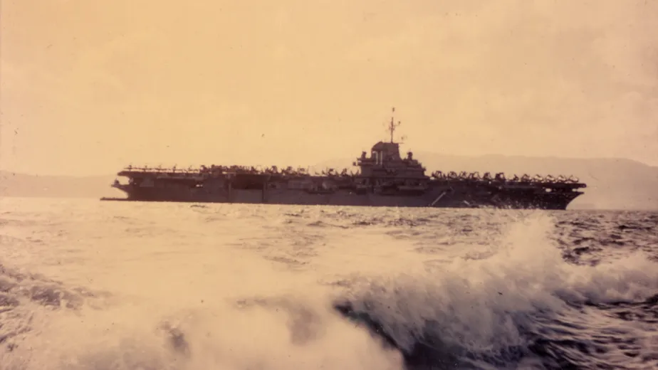 Intrepid in the middle of the ocean