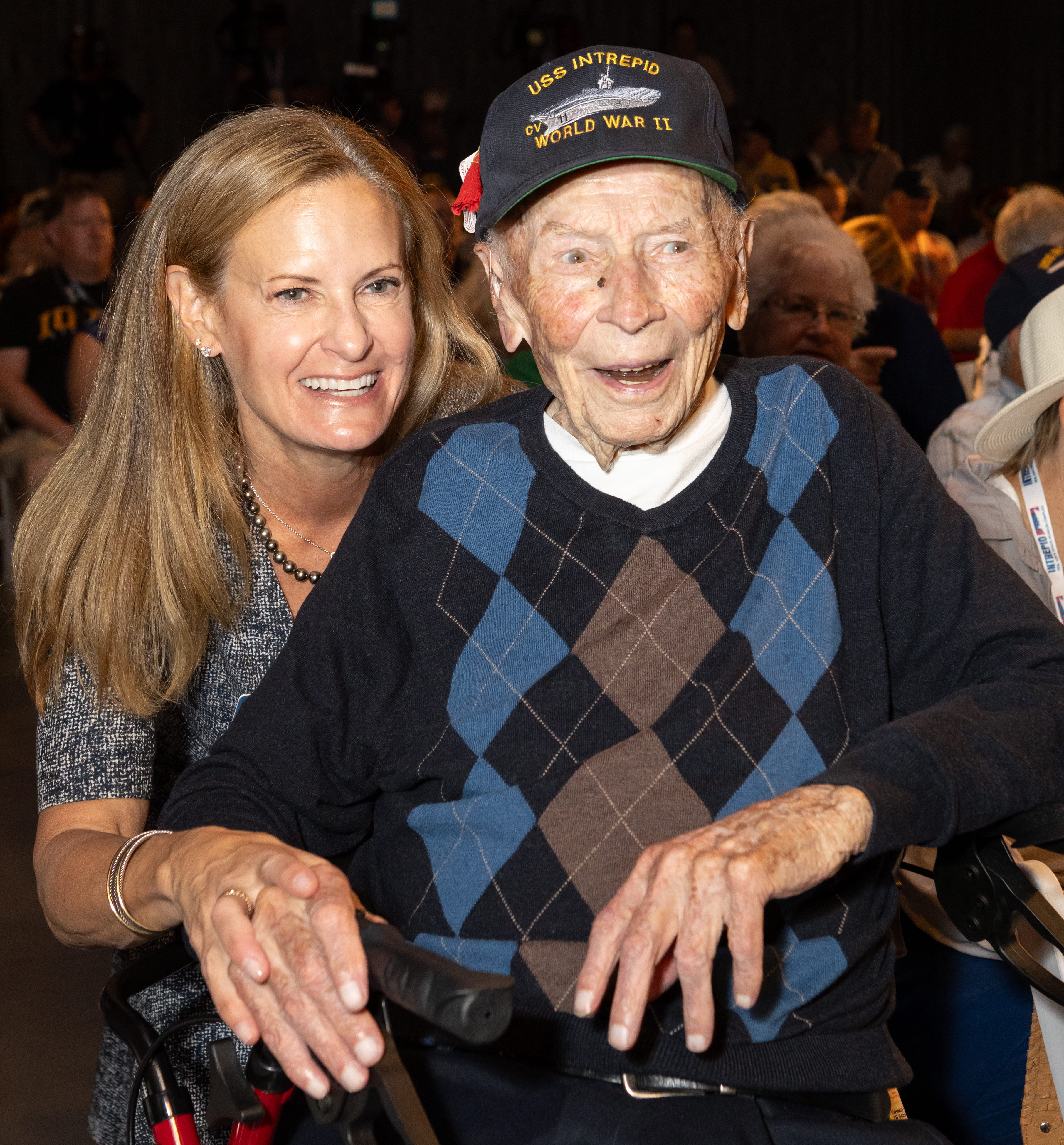 Ed Coyne and Susan Marenoff-Zausner at the Intrepid 80th commissioning