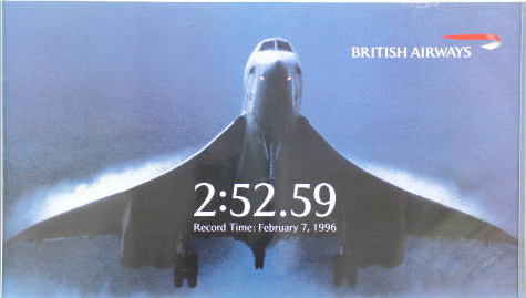British Airways Concorde plane in the skies.