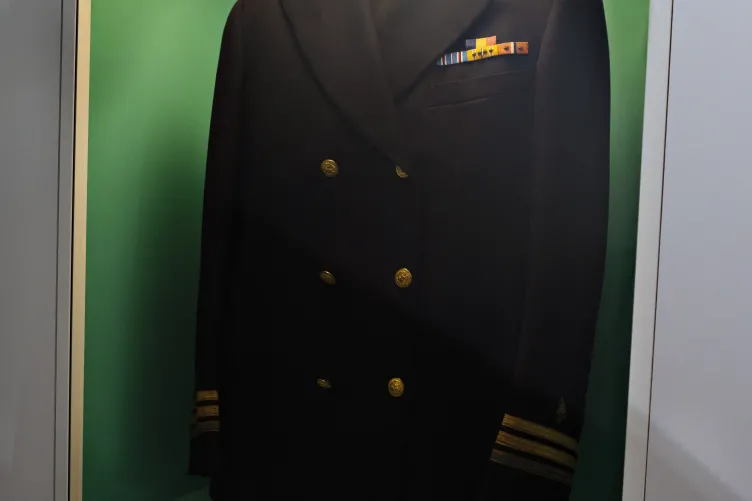 An encased doctor's uniform.