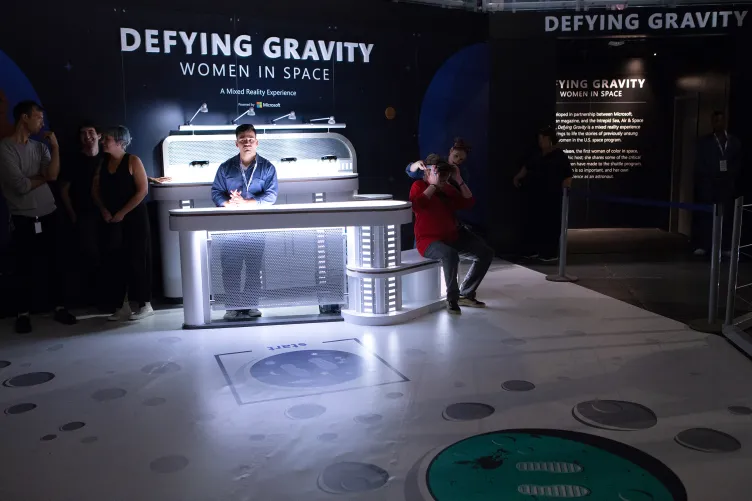 Defying Gravity exhibition panel