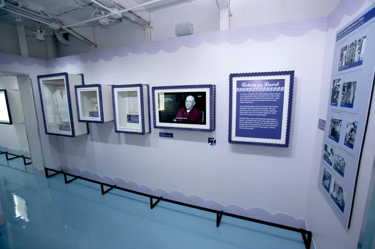 A view inside of the Navy Cakes exhibition