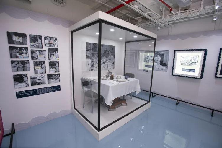 A view inside of the Navy Cakes exhibition