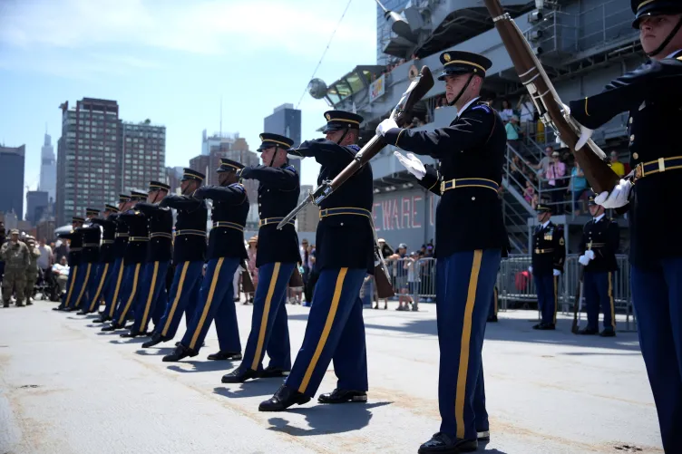 Live performances during Fleet Week activities on the flight deck at the Intrepid Museum.