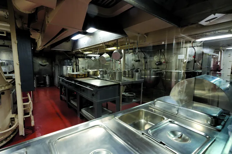 Kitchen in the mess deck