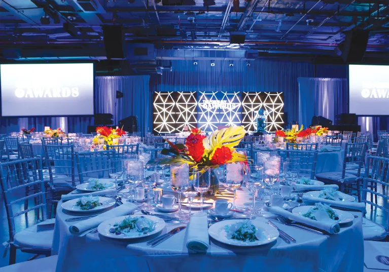 Event setup at Hangar Deck 3