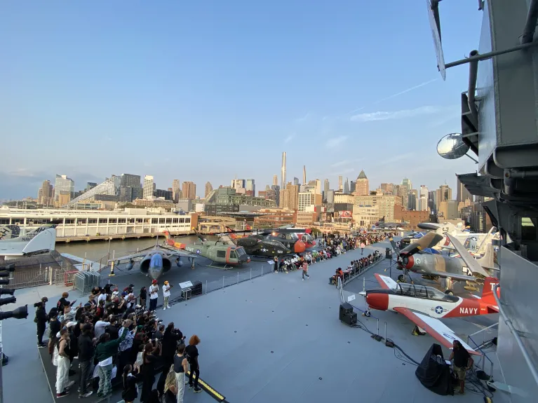 Fashion show on the Flight Deck runway