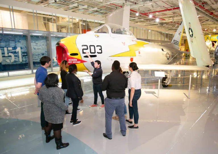 A group of visitors on a tour