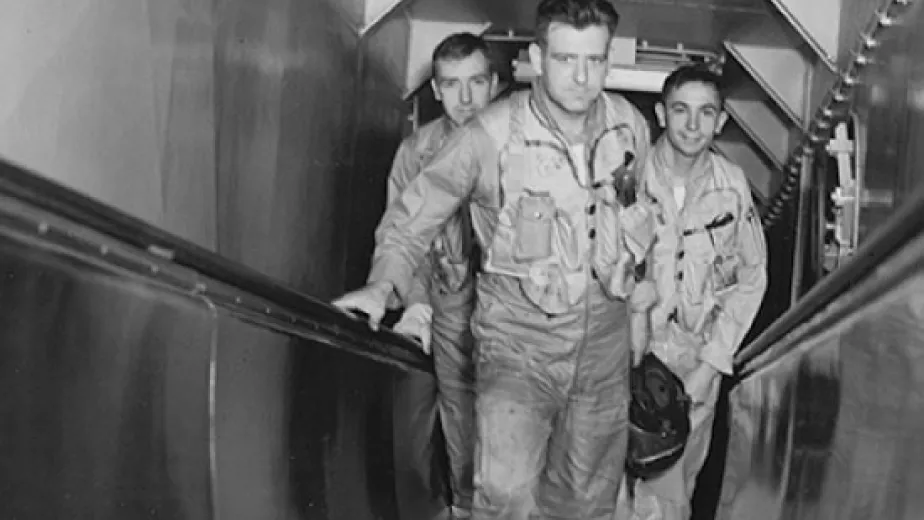 image of crew members aboard the uss intrepid